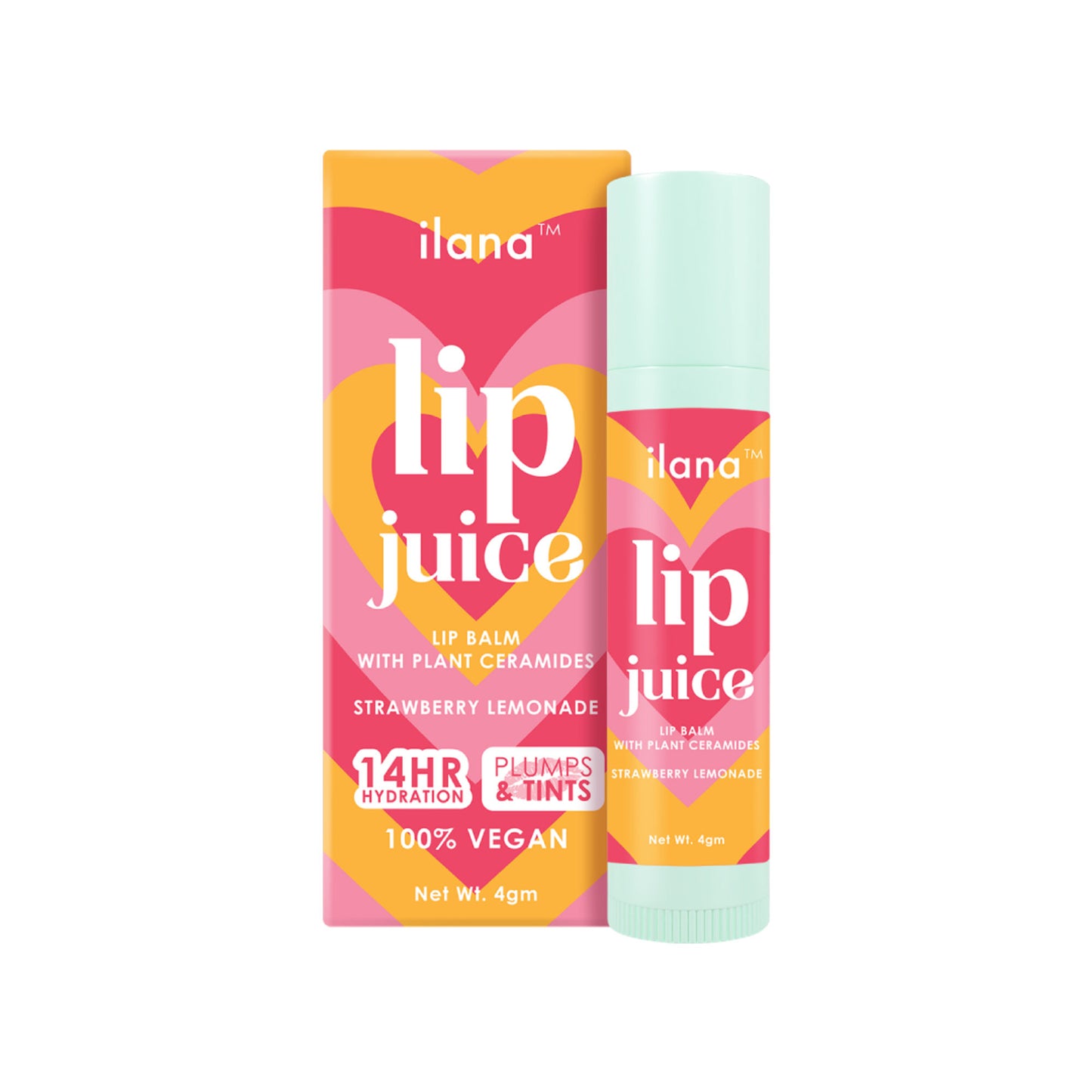 Ilana Lip Juice Hydrating & Plumping Tinted Lip Balm - Strawberry Lemonade