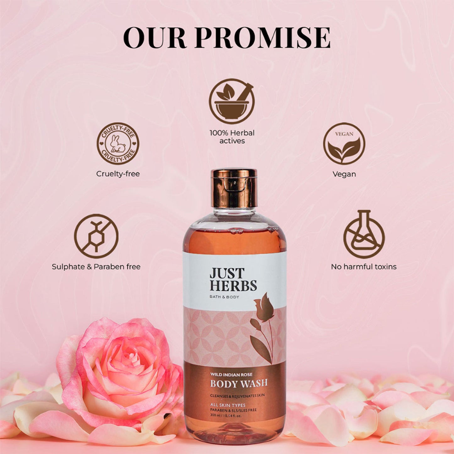 Just Herbs Bath & Body Wild Indian Rose Body Wash
