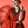 Dhiyona SN Women's Embroidered A-Line 100% Cotton Kurta & Trousers Kurta Set