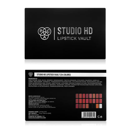 PAC Studio HD Lipstick Vault Palette X24 - Create 100+ Lip Shades, Intense Color Payoff, Lightweight