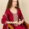 Indyancart IE Ethnic Motifs Embroidered Sequinned Anarkali Kurta with Trousers & Dupatta