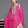 Indyancart VA Women's Ethnic Motifs Yoke Design Regular Sequinned Kurta with Trousers & Dupatta