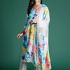 Dhiyona IE Floral Embroidered Empire Thread Work Kurta With Trousers & Dupatta