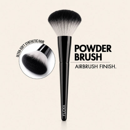 Flicka Professional Super Soft Dense Bristles Hd Finish For Face Makeup - 01 Powder Brush