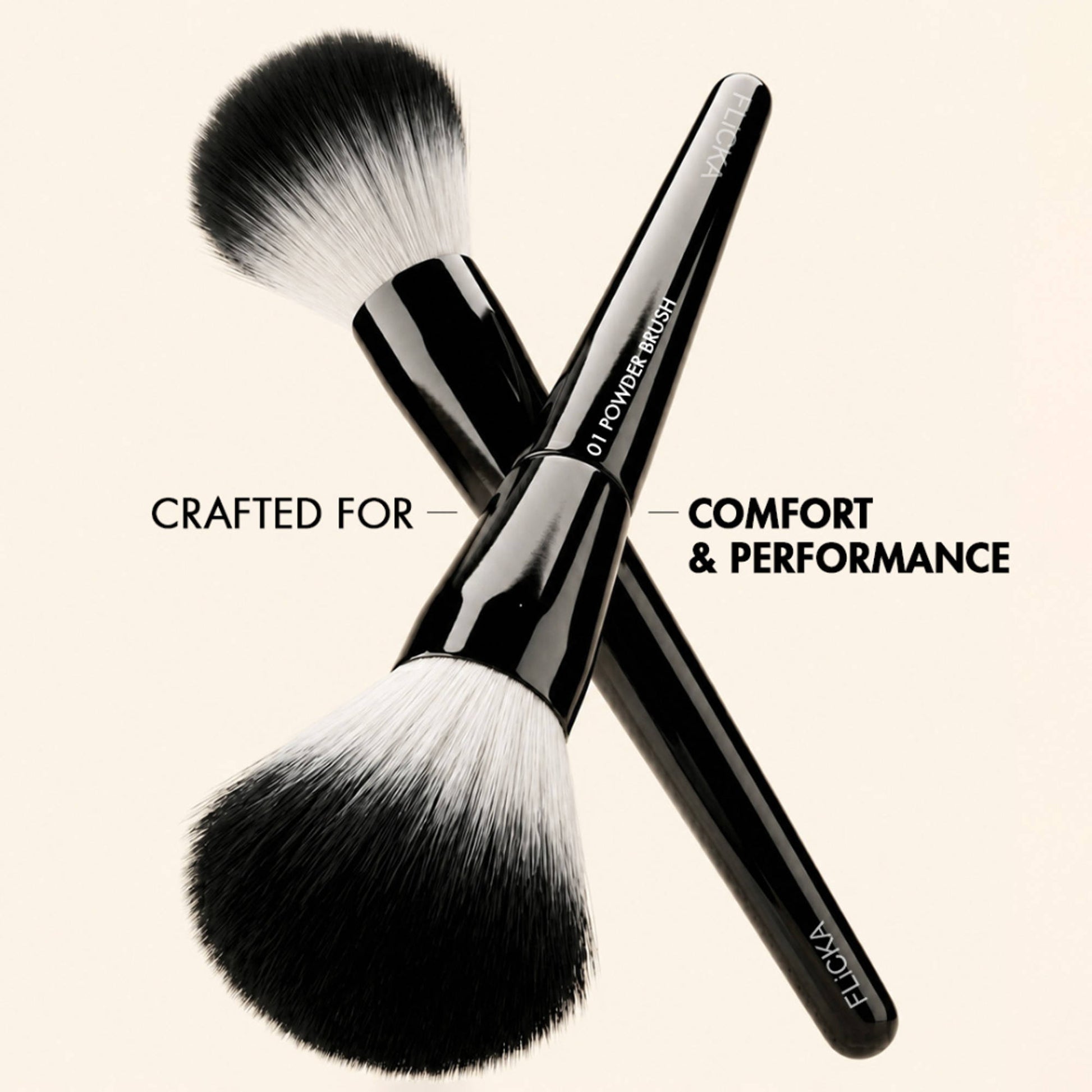 Flicka Professional Super Soft Dense Bristles Hd Finish For Face Makeup - 01 Powder Brush