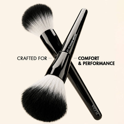 Flicka Professional Super Soft Dense Bristles Hd Finish For Face Makeup - 01 Powder Brush