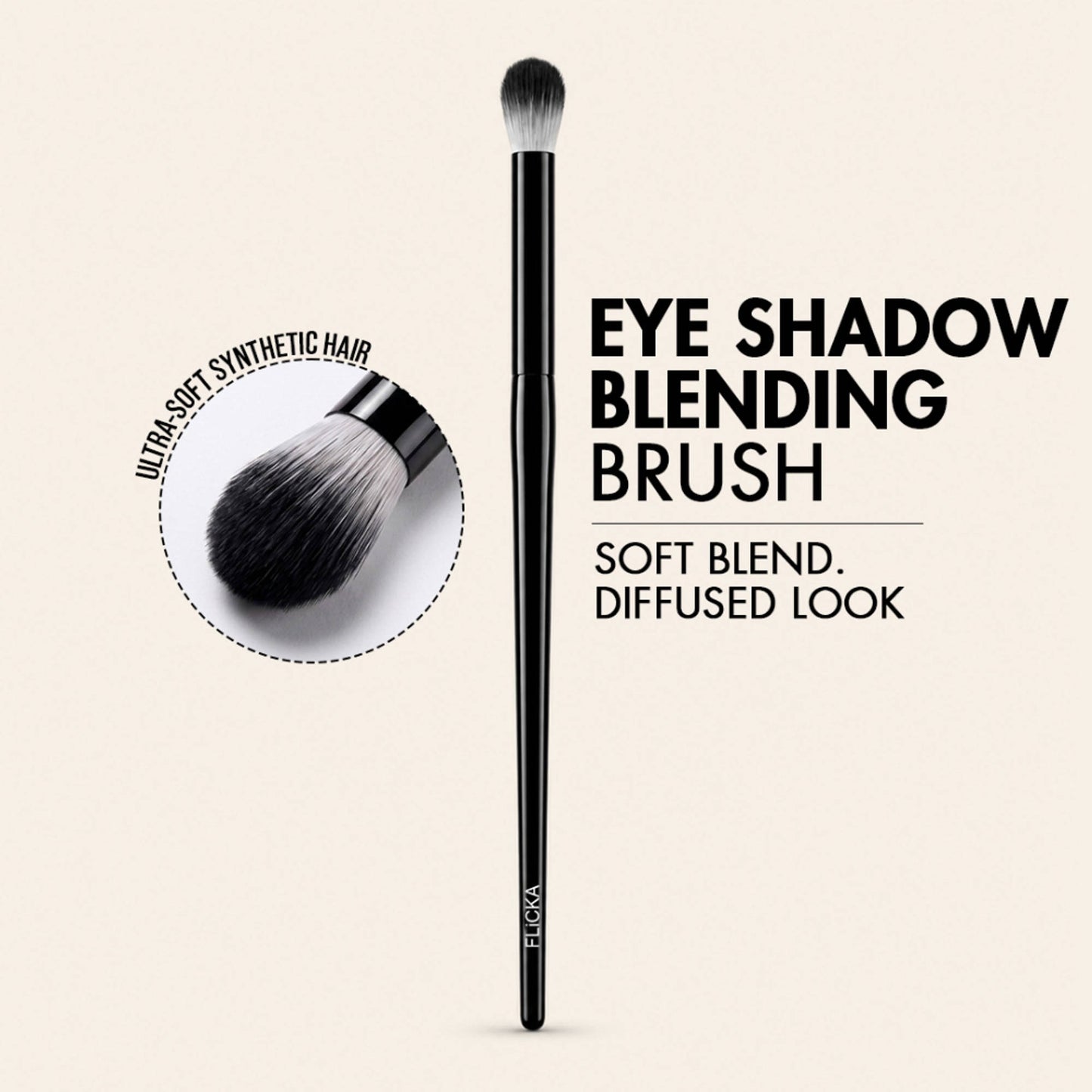 Flicka Professional Super Soft Dense Bristles Hd Finish For Eyes Makeup - 12 Eye Shadow Brush