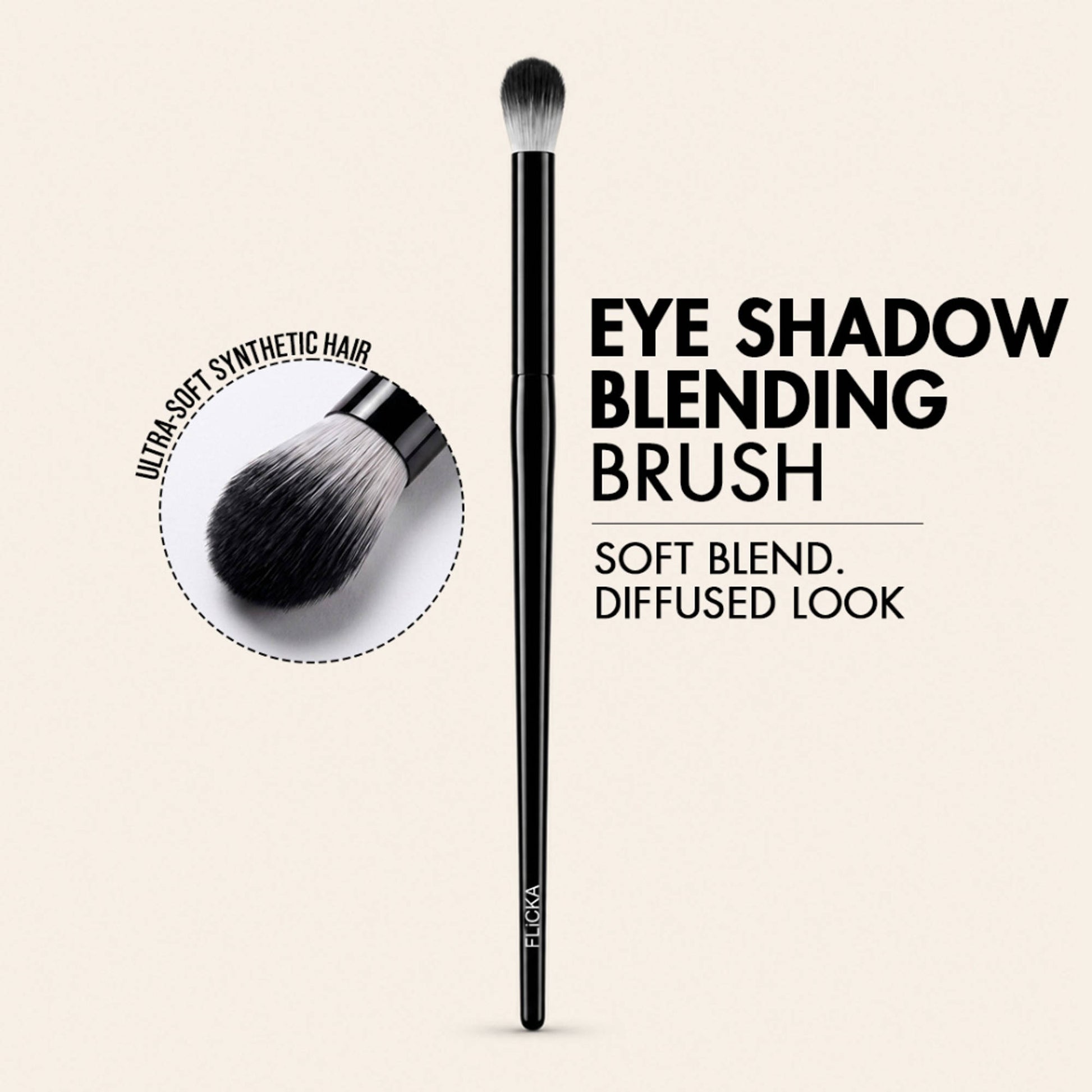 Flicka Professional Super Soft Dense Bristles Hd Finish For Eyes Makeup - 12 Eye Shadow Brush