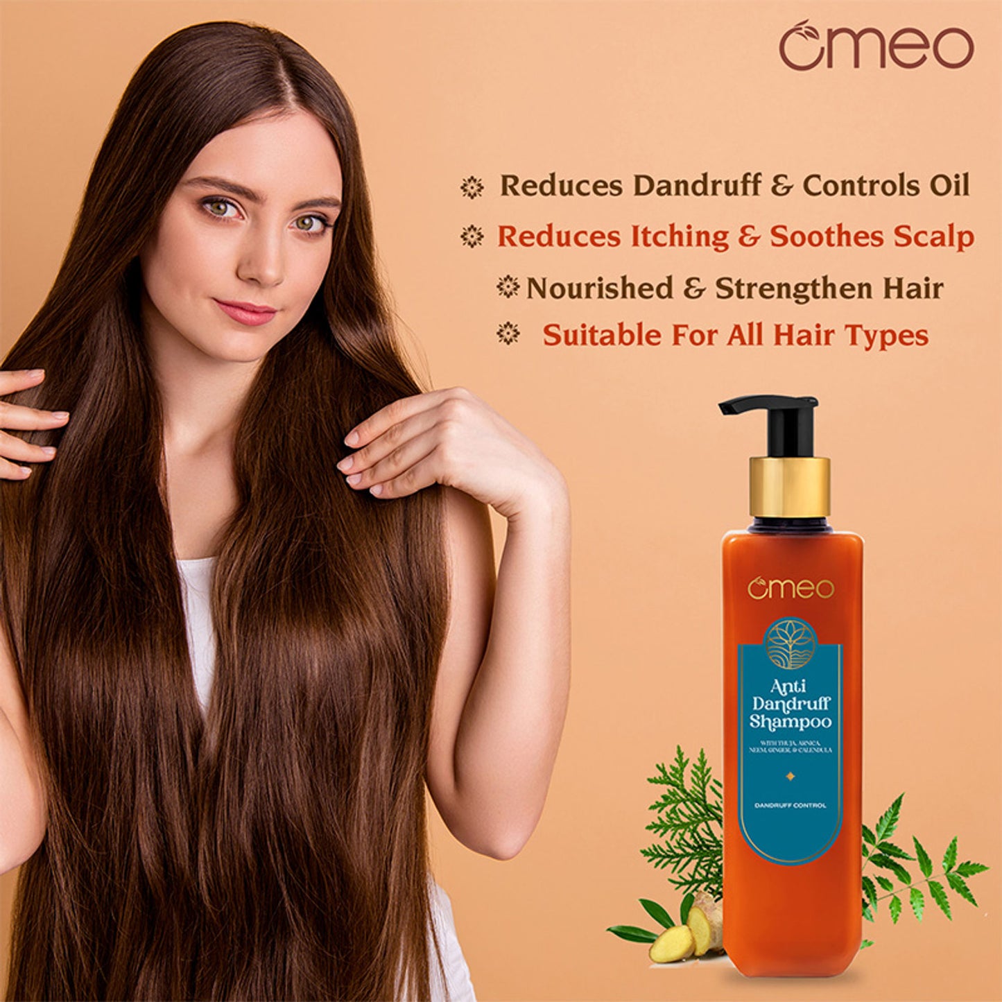 Omeo Anti Dandruff Shampoo With Green Natural Anti Dandruff Agent - Propanediol Caprylate