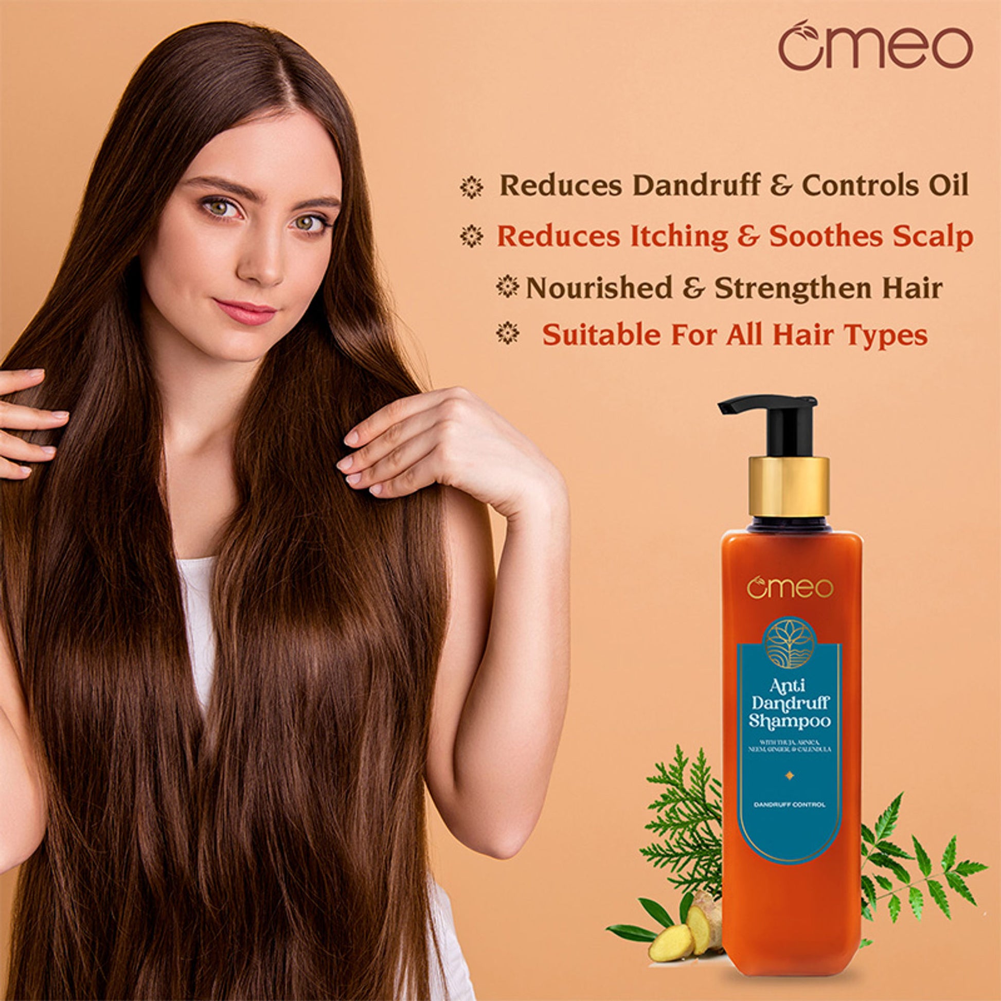 Omeo Anti Dandruff Shampoo With Green Natural Anti Dandruff Agent - Propanediol Caprylate