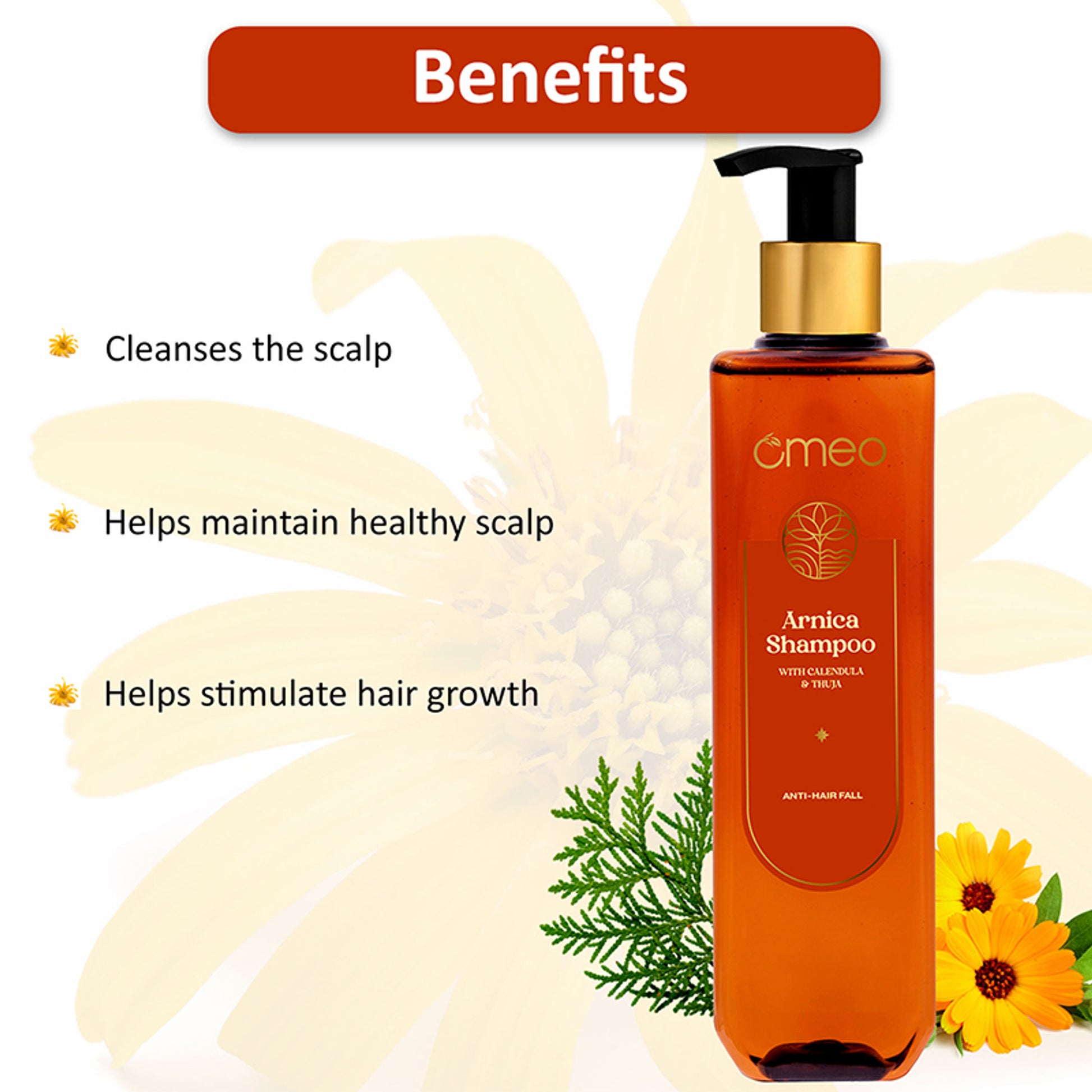 Omeo Arnica Shampoo With Arnica Extracts - Anti Hairfall, Prevents Hair Fall & Promotes Hair Growth
