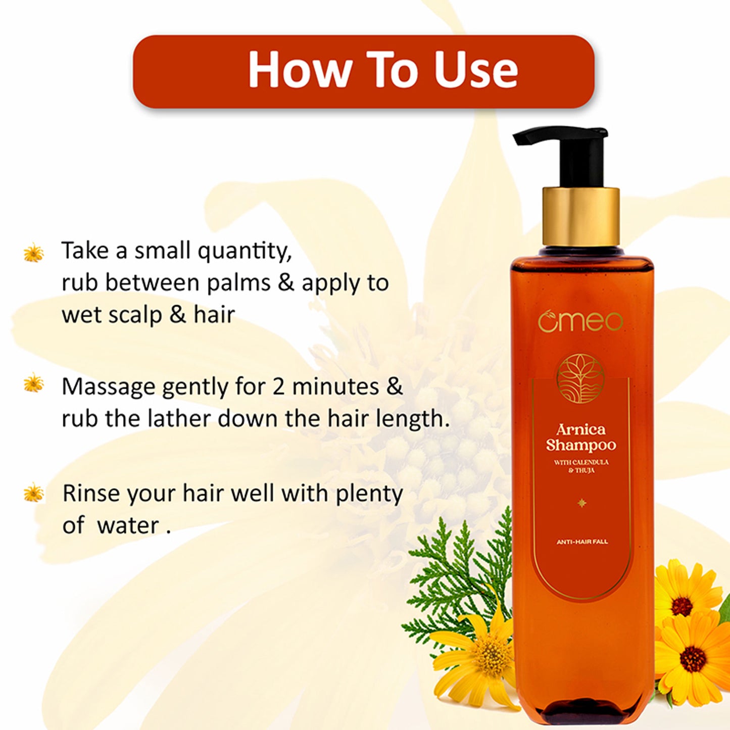 Omeo Arnica Shampoo With Arnica Extracts - Anti Hairfall, Prevents Hair Fall & Promotes Hair Growth