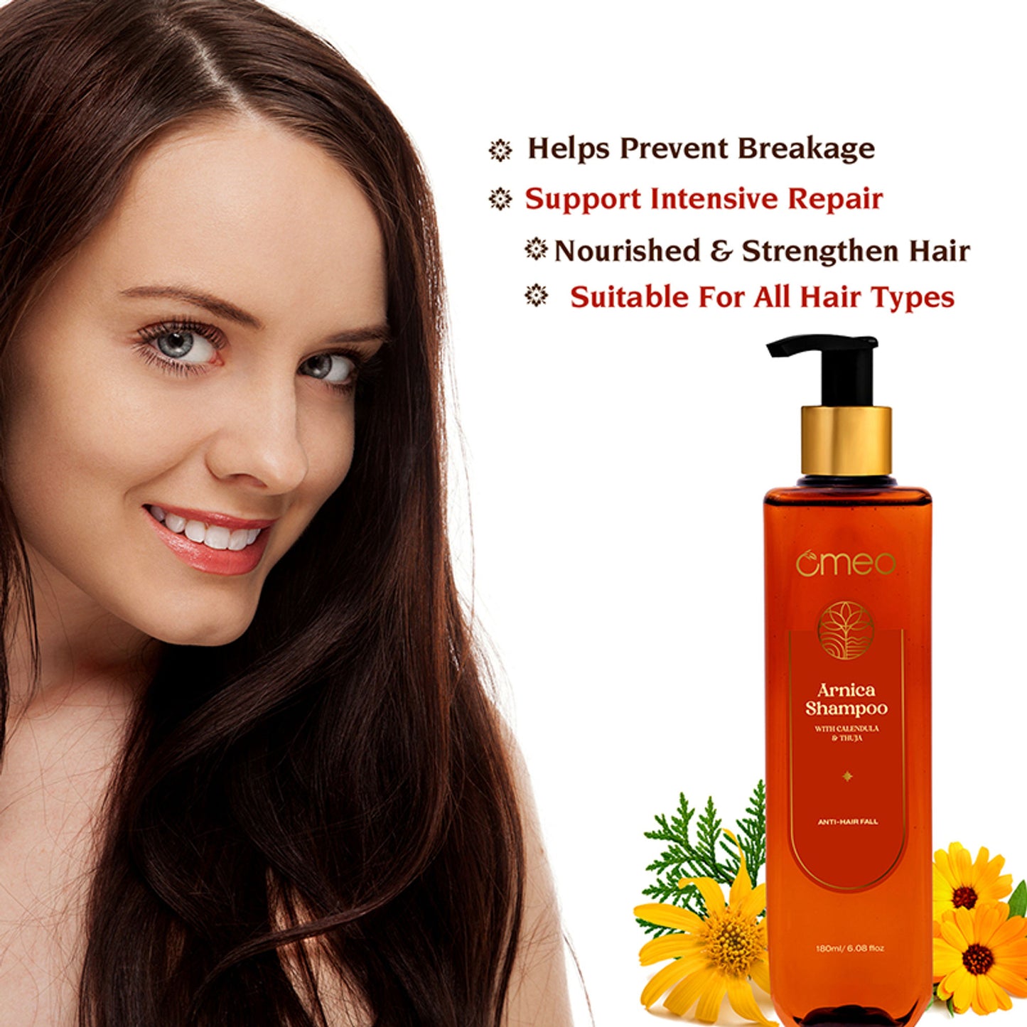 Omeo Arnica Shampoo With Arnica Extracts - Anti Hairfall, Prevents Hair Fall & Promotes Hair Growth