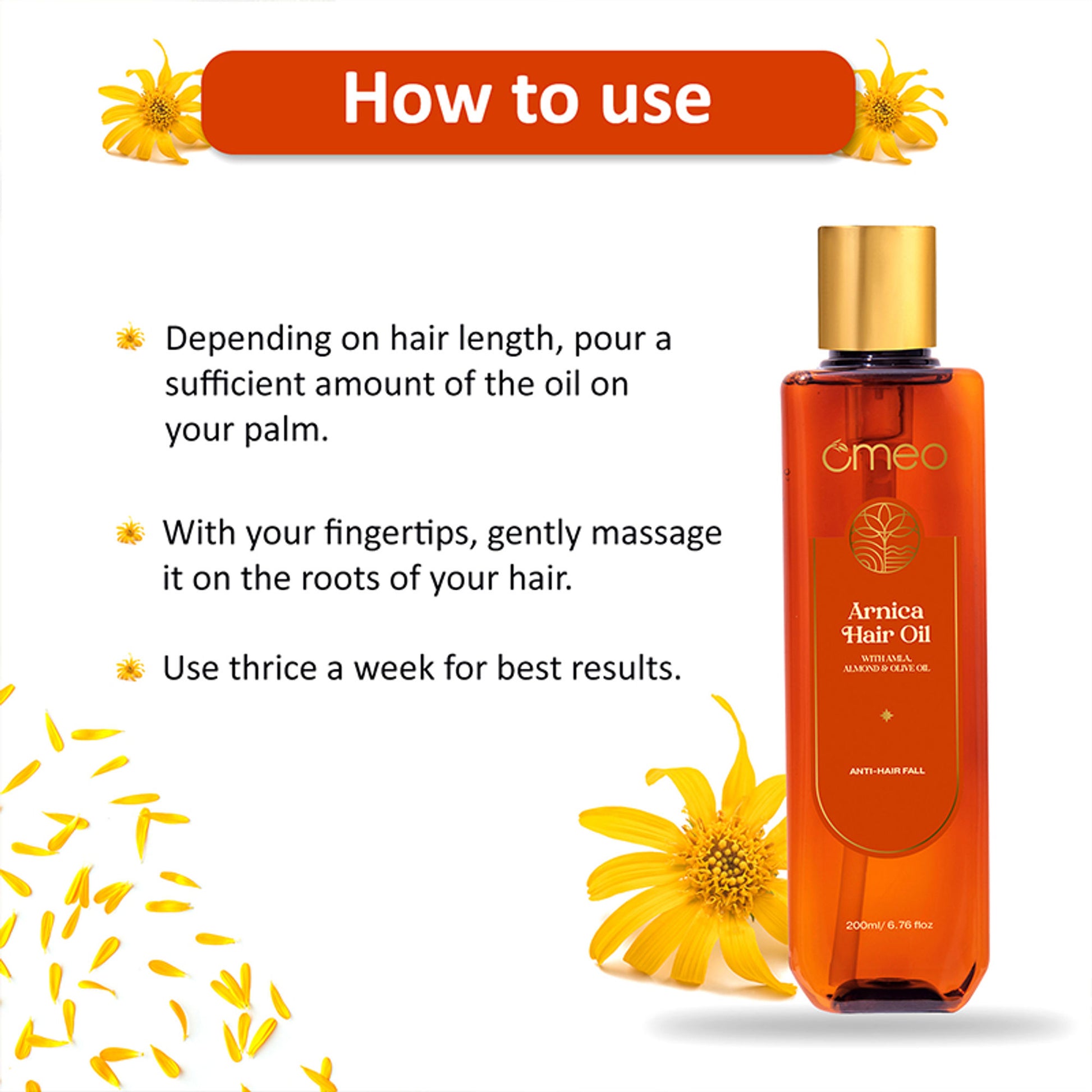 Omeo Arnica Hair Oil With Amla & Almond Oil Extract - Anti Hairfall, Prevents Hair Fall & Promotes Hair Growth