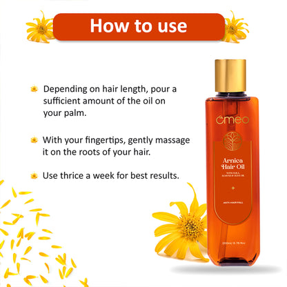 Omeo Arnica Hair Oil With Amla & Almond Oil Extract - Anti Hairfall, Prevents Hair Fall & Promotes Hair Growth