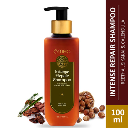 Omeo Intense Repair Shampoo With Reetha & Shikakai - Daily Use, Gentle Cleansing, Shine & Silky Hair