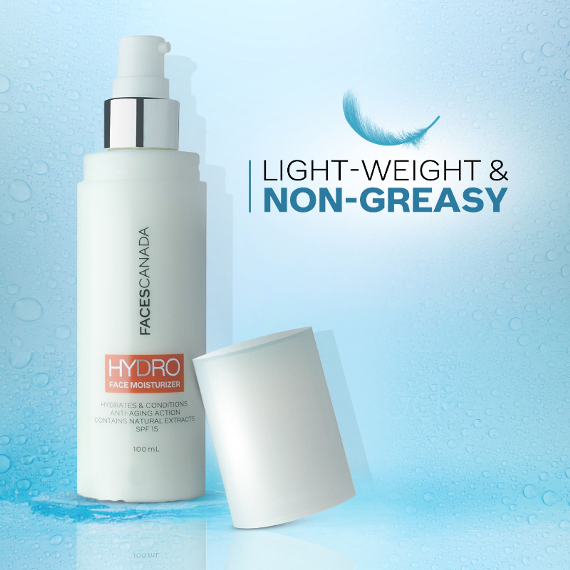 Faces Canada SPF 15 Hydra Face Moisturizer, Lightweight & Non-Greasy, Hydrating
