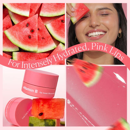 The Face Shop Vitamin Korean Lip Sleeping Mask for Dark, Dry, Pigmented Lips - Watermelon