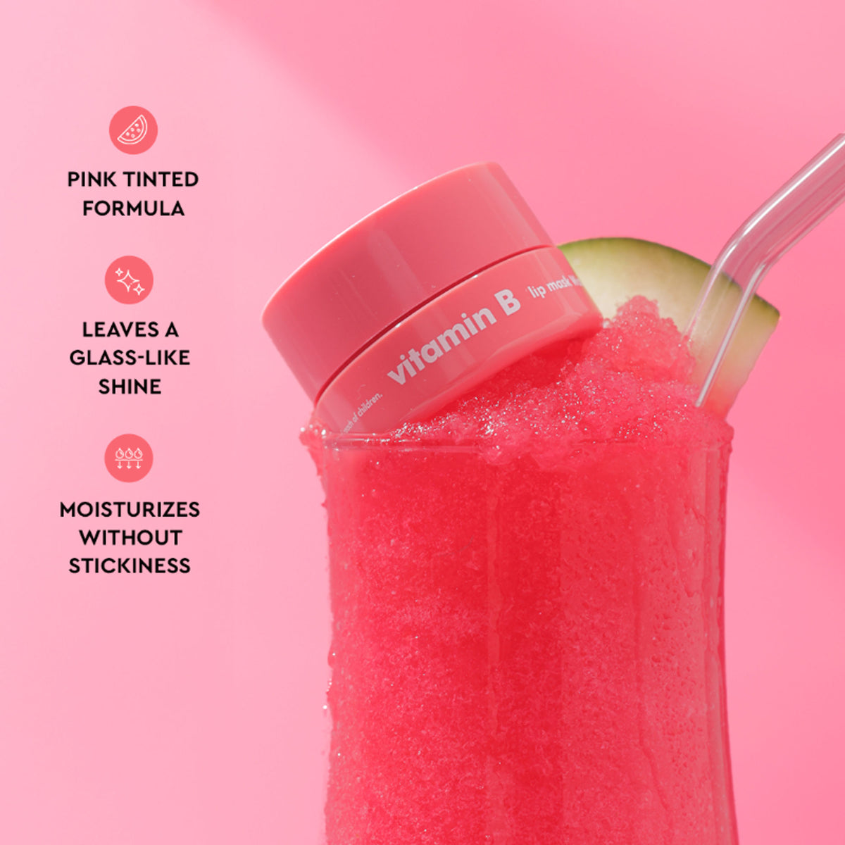 The Face Shop Vitamin Korean Lip Sleeping Mask for Dark, Dry, Pigmented Lips - Watermelon