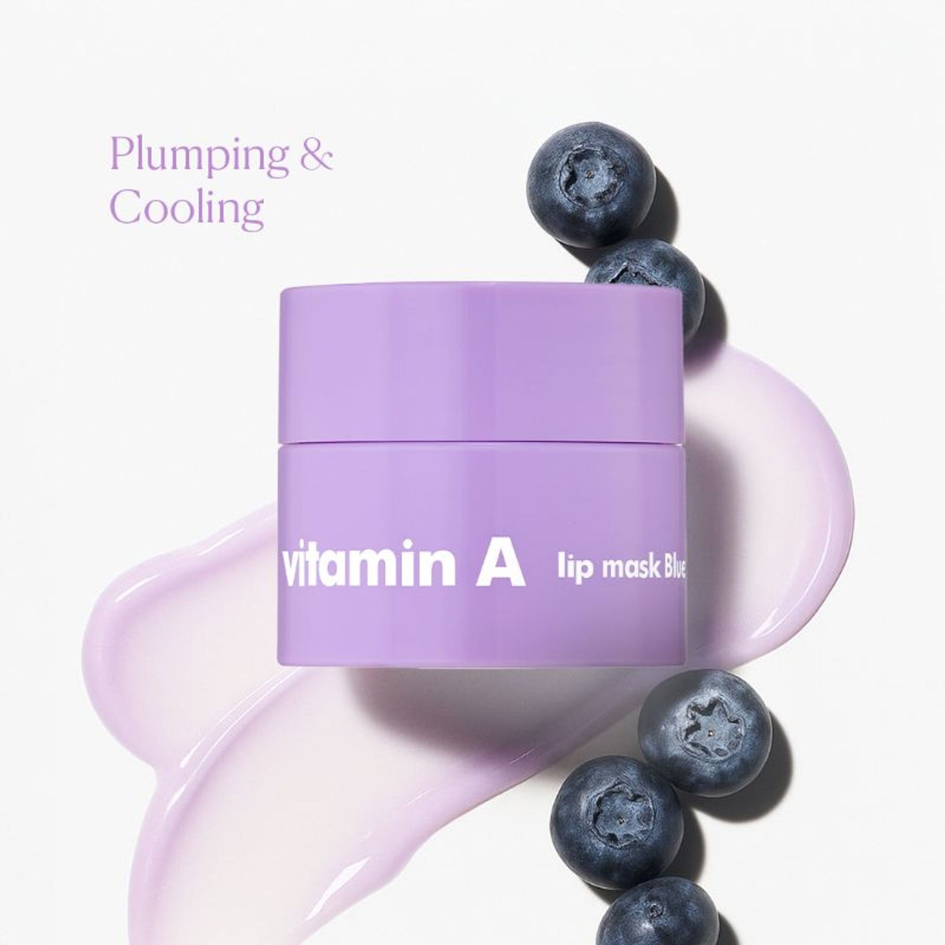 The Face Shop Vitamin Korean Mini Lip Sleeping Mask for Dark, Dry, Pigmented Lips - Blueberry