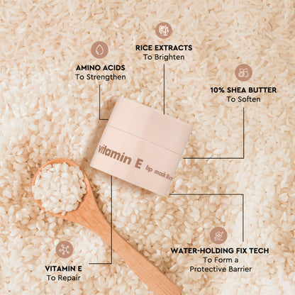 The Face Shop Vitamin Korean Mini Lip Sleeping Mask for Dark, Dry, Pigmented Lips - Rice
