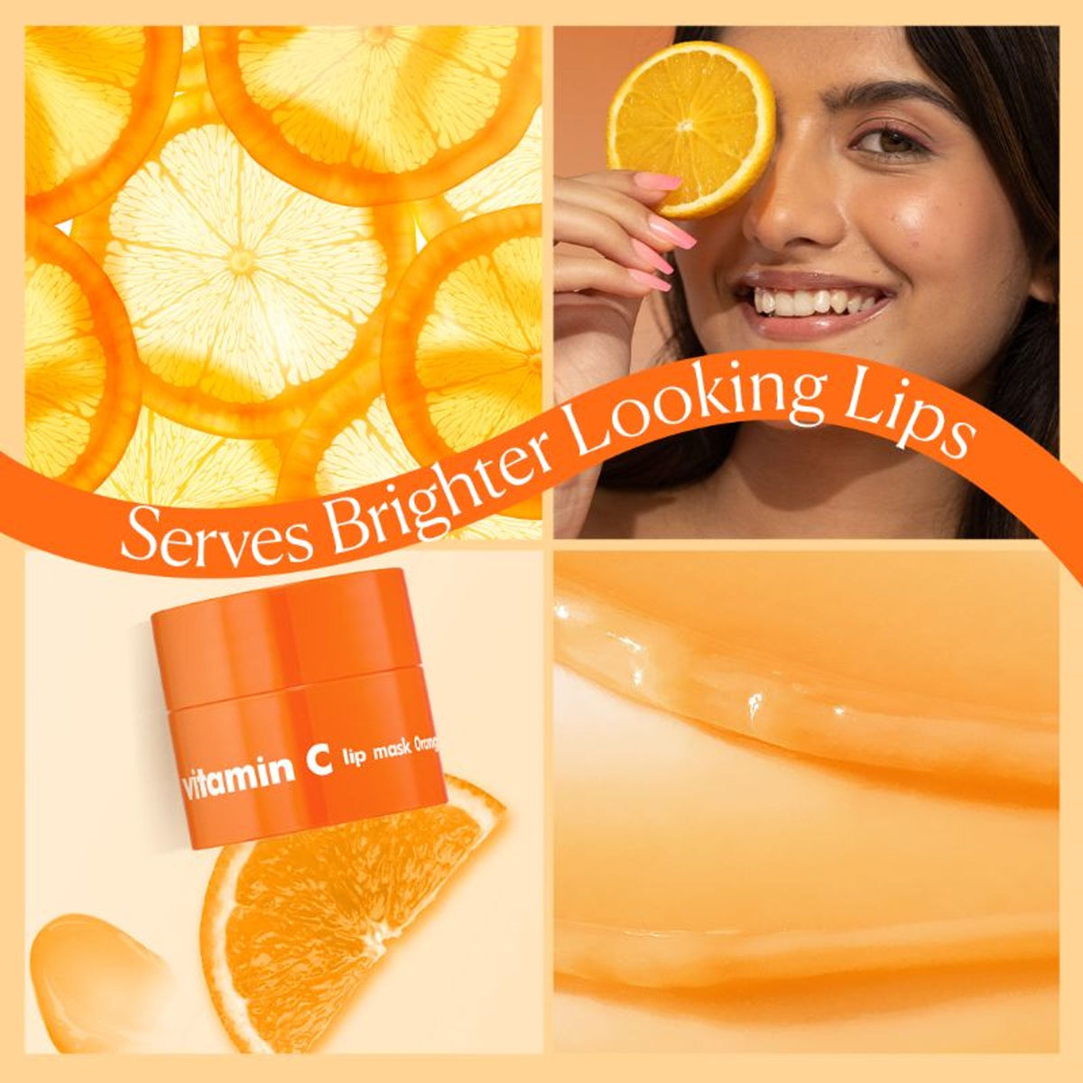 The Face Shop Vitamin Korean Mini Lip Sleeping Mask for Dark, Dry, Pigmented Lips - Orange