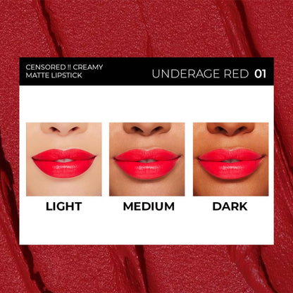 SOKU Censored Creamy Matte Lipstick - Under Age Red