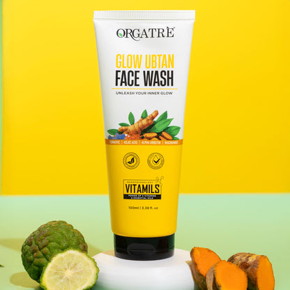 Orgatre Glow Ubtan Face Wash With Turmeric, Kojic Acid & Niacinamide For Radiant Skin