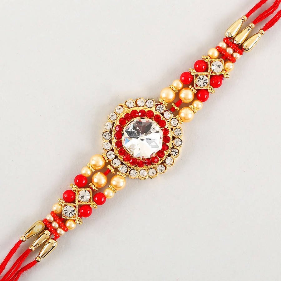 American Diamond Bling Rakhi And Kaju Katli Box