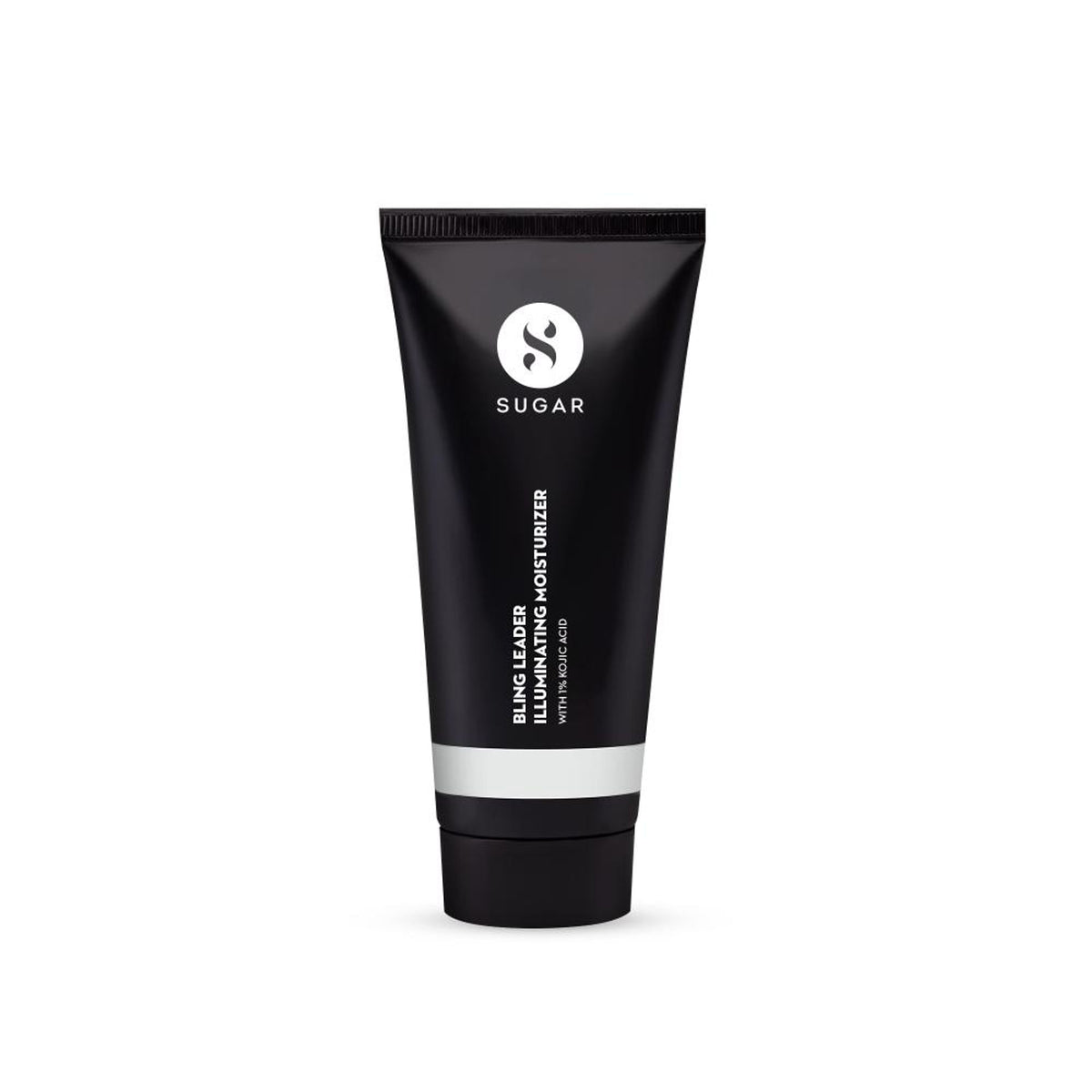 SUGAR Bling Leader Illuminating Moisturizer Strobe Cream in Peach Poppin with Vitamin E, showcasing smooth, glowing skin effect.