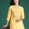 Dhiyona IE Floral Embroidered Thread Work Pure Cotton Kurta with Trousers
