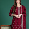 Indyancart IE Ethnic Motifs Embroidered Kurta with Sharara & Dupatta