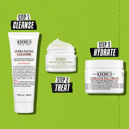 Kiehl's Creamy Eye Treatment with Avocado in a jar, showing the smooth, creamy texture of the eye care product.
