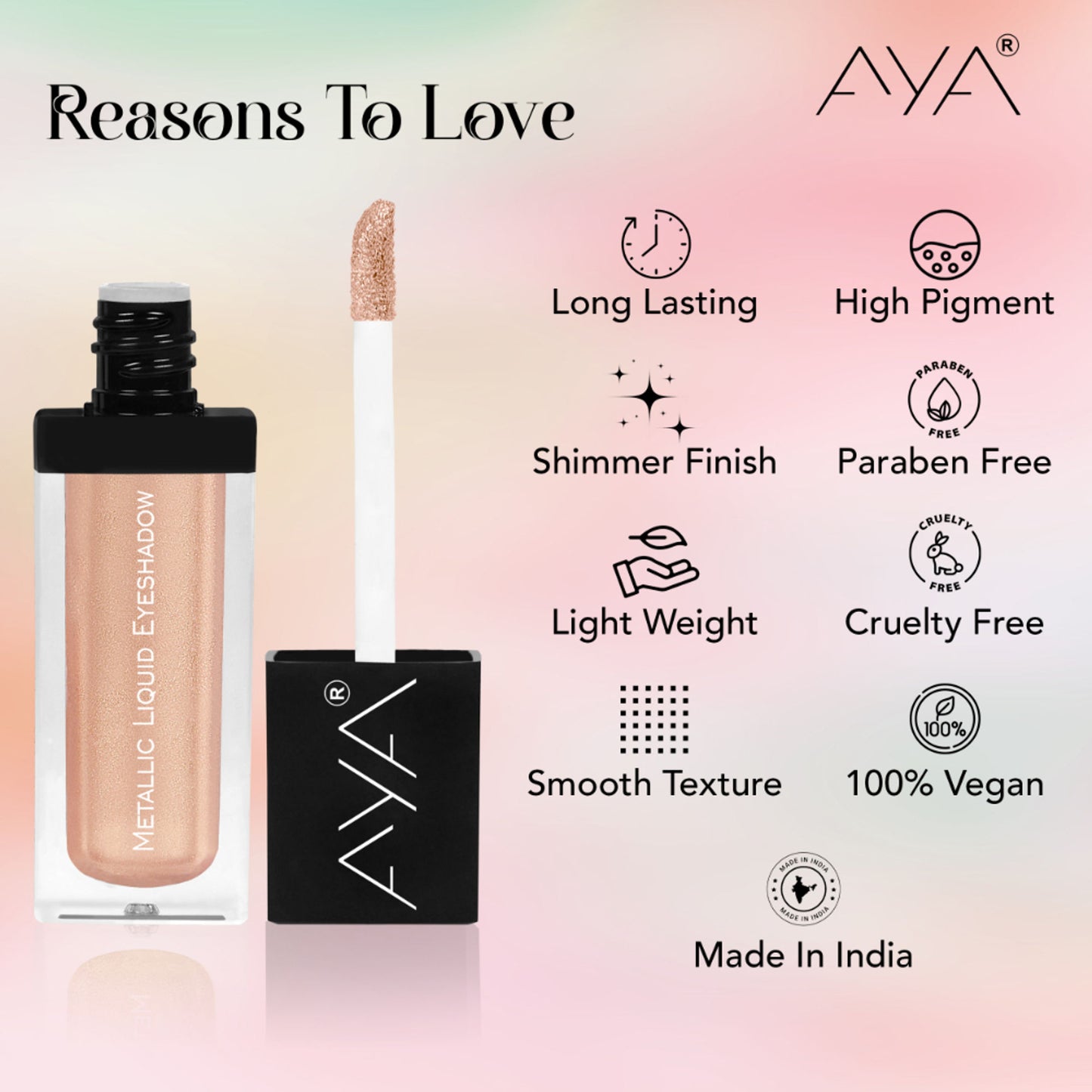 AYA Metallic Liquid Eyeshadow - 02 Pink Champagne