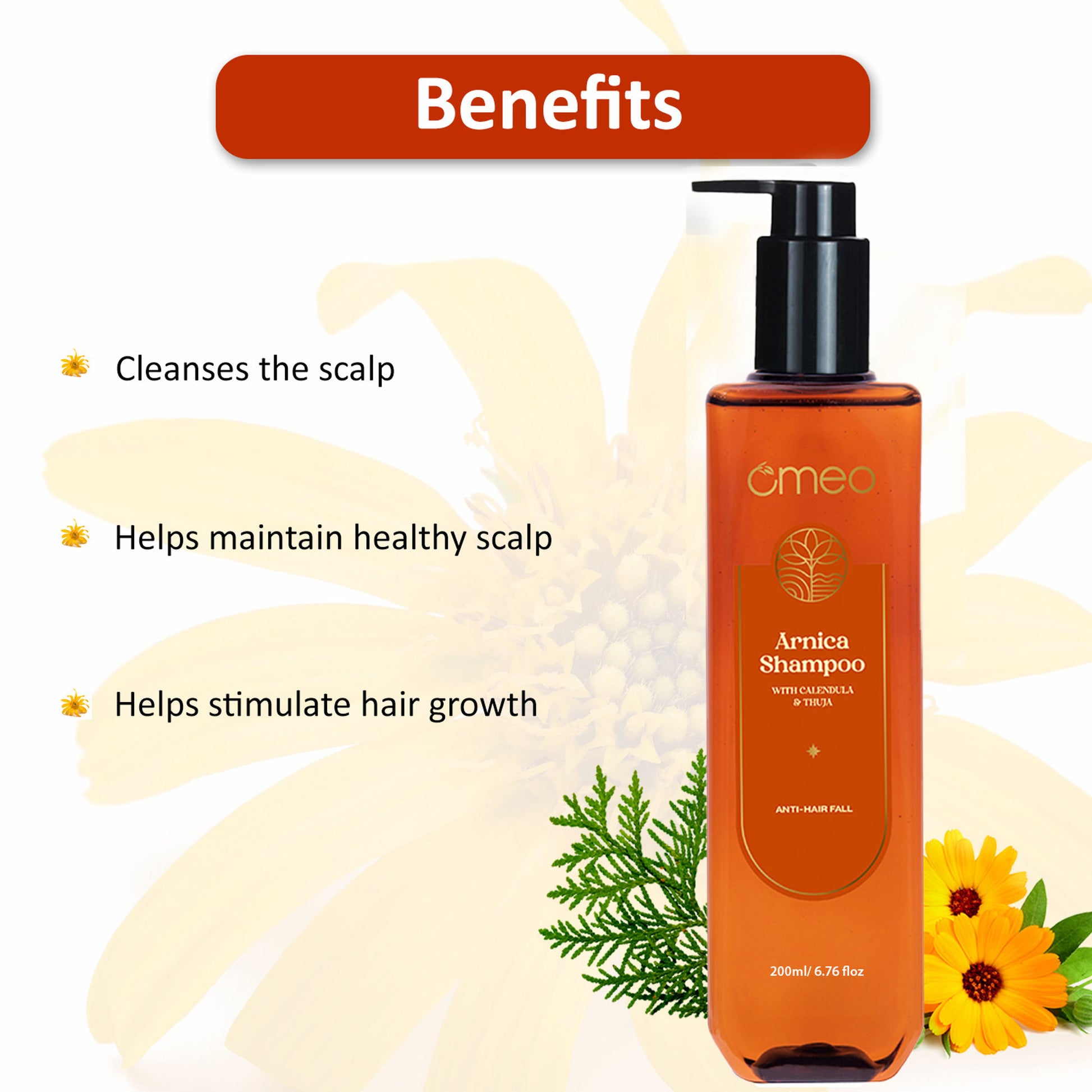Omeo Arnica Shampoo With Arnica Extracts - Anti Hairfall, Prevents Hair Fall & Promotes Hair Growth
