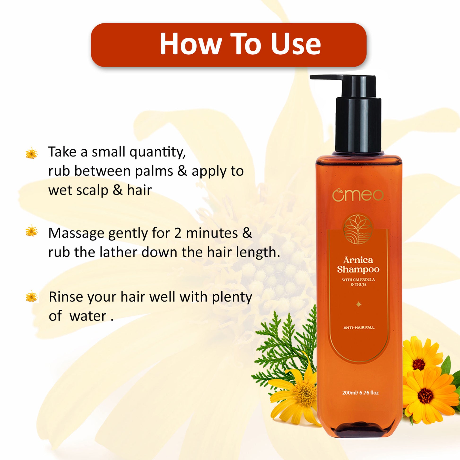 Omeo Arnica Shampoo With Arnica Extracts - Anti Hairfall, Prevents Hair Fall & Promotes Hair Growth