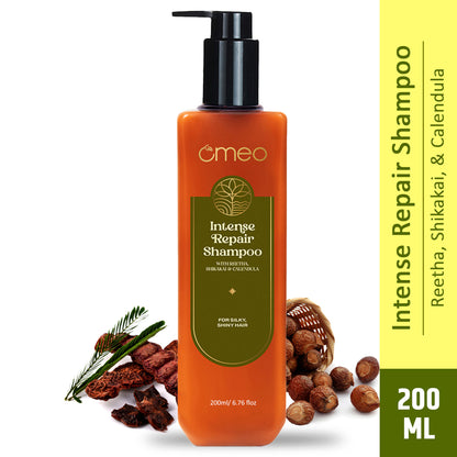 Omeo Intense Repair Shampoo With Reetha & Shikakai - Daily Use, Gentle Cleansing, Shine & Silky Hair