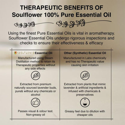 Soulflower Lavender Essential Oil 100% Pure, for Healthy Hair, Skin Steam Inhaler and Sound Sleep