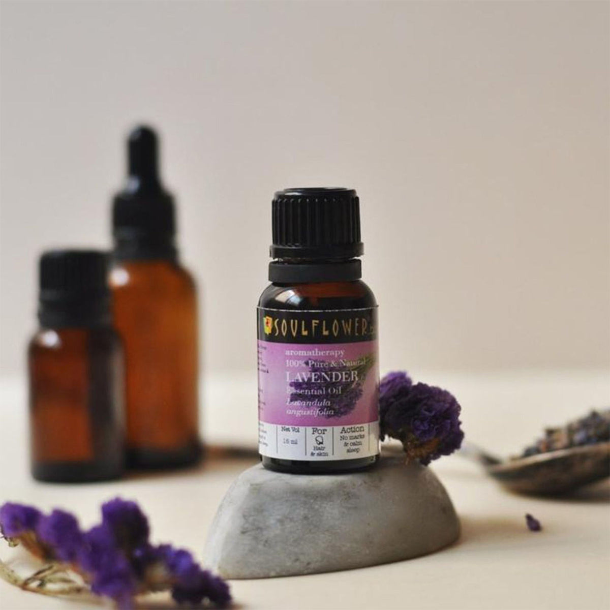 Soulflower Lavender Essential Oil 100% Pure, for Healthy Hair, Skin Steam Inhaler and Sound Sleep