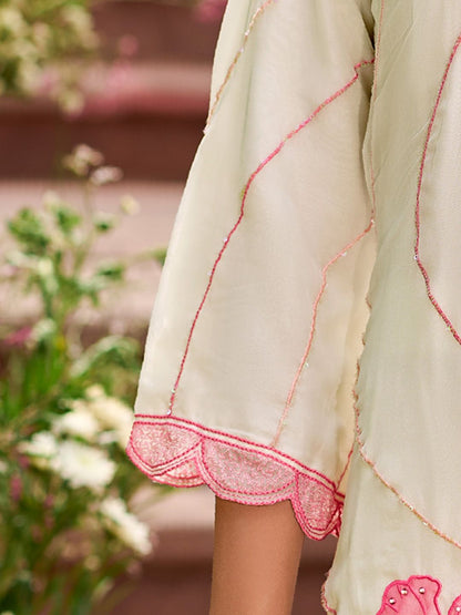 Dhiyona IE Ethnic Motifs Embroidered Regular Sequinned Kurta with Trousers & With Dupatta