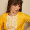 Indyancart IE Embroidered Three-Quarter Sleeves Liva Tunic With Trouser