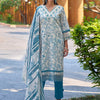 Dhiyona IE Floral Printed Regular Thread Work Pure Cotton Kurta with Trousers & Dupatta