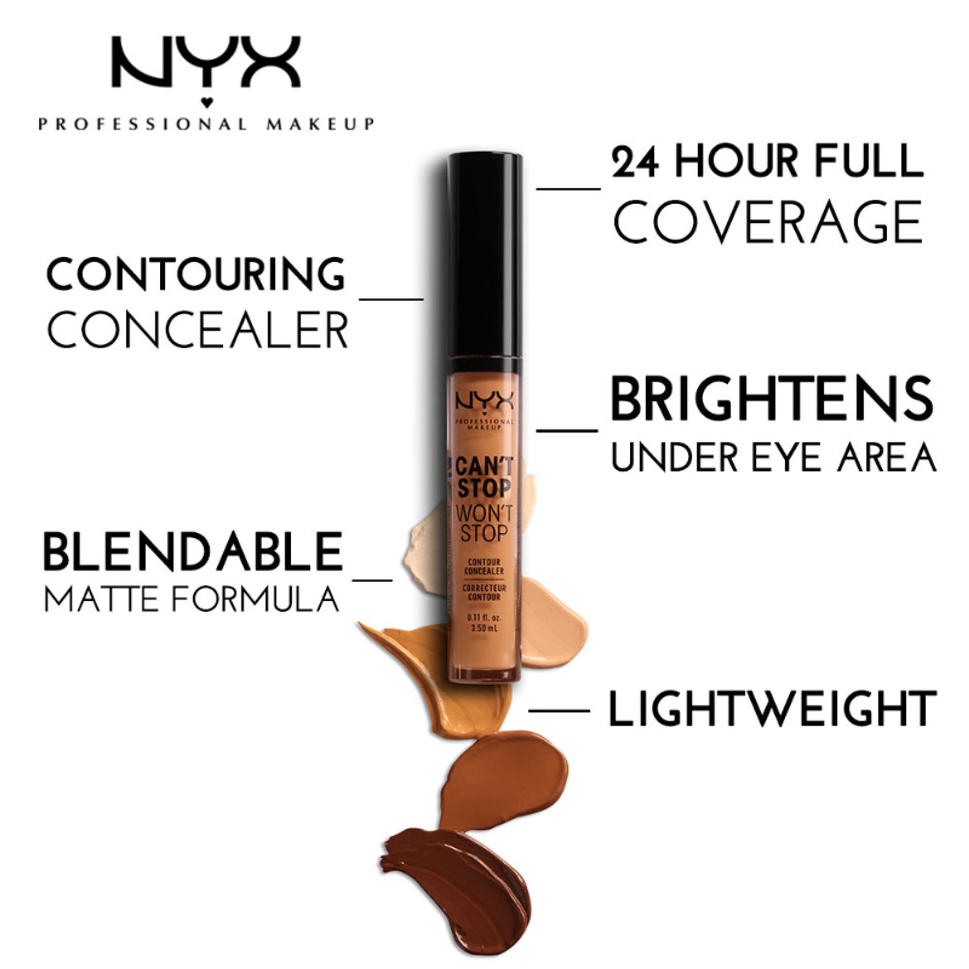 NYX Professional Makeup Can't Stop Won't Stop Contour Concealer - Medium Olive - Medium Olive