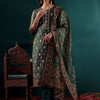 Indyancart VA Women's Ethnic Motifs Embroidered Regular Chanderi Silk Kurta with Trousers & With Dupatta
