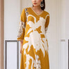 Dhiyona IE Floral Printed V-Neck A-Line Kurta With Salwar
