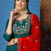 Dhiyona SN Women's Floral Embroidered Sequinned Straight Kurta with Trouser & Dupatta