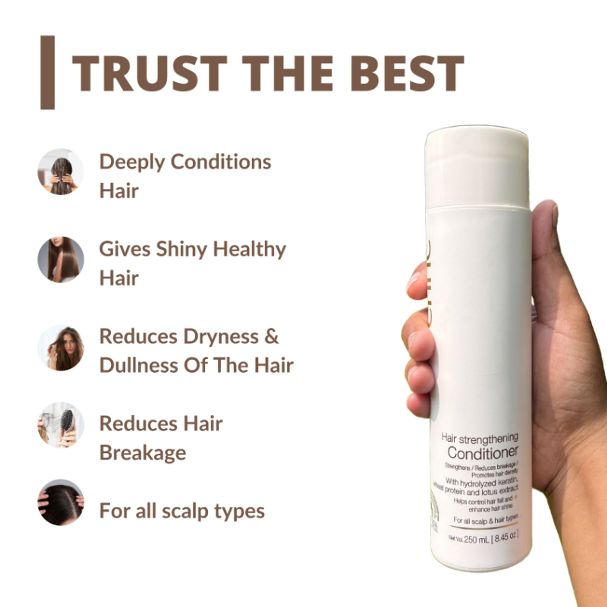 Perenne Hair Strengthening Conditioner With Hydrolyzed Keratin And Wheat Protein