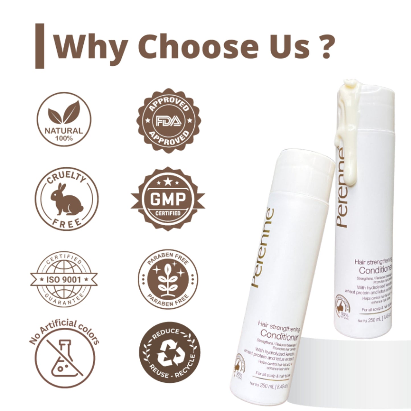 Perenne Hair Strengthening Conditioner With Hydrolyzed Keratin And Wheat Protein