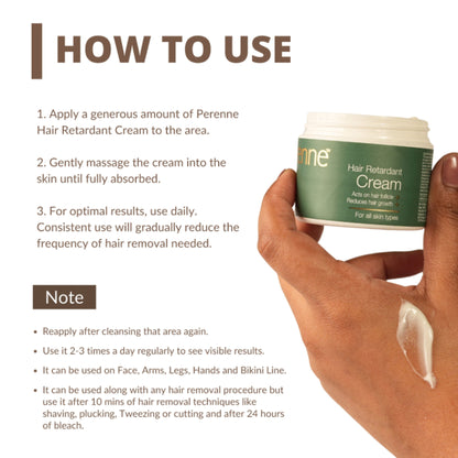 Perenne Hair Retardant Cream for Reducing Facial And Body Hair
