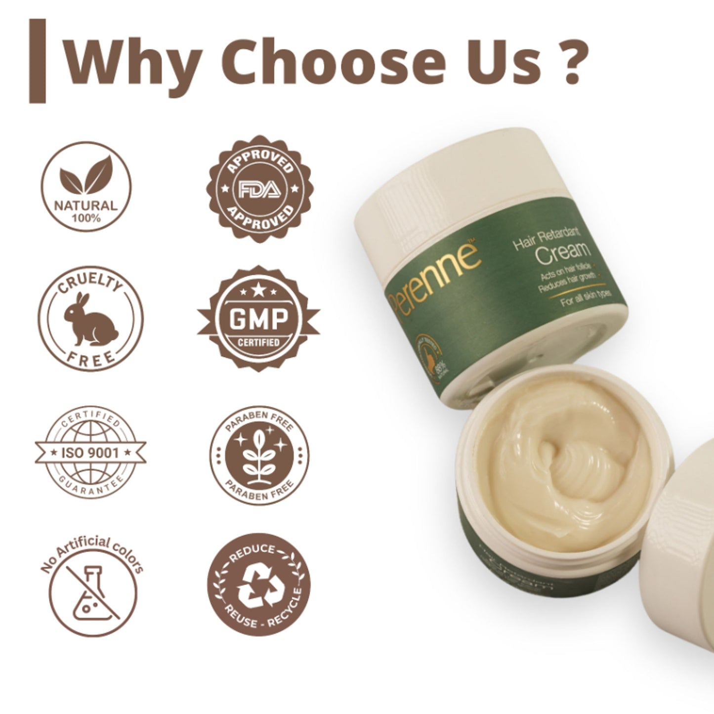 Perenne Hair Retardant Cream for Reducing Facial And Body Hair